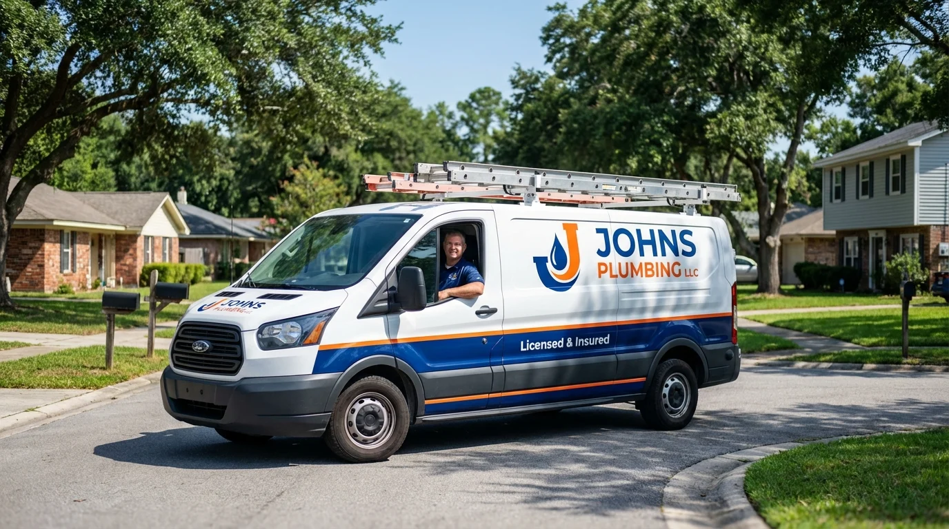 Johns Plumbing LLC service van in South River, NJ