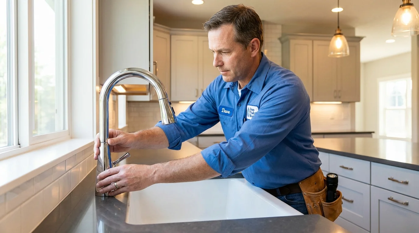 Kitchen faucet installation by Johns Plumbing LLC in South River