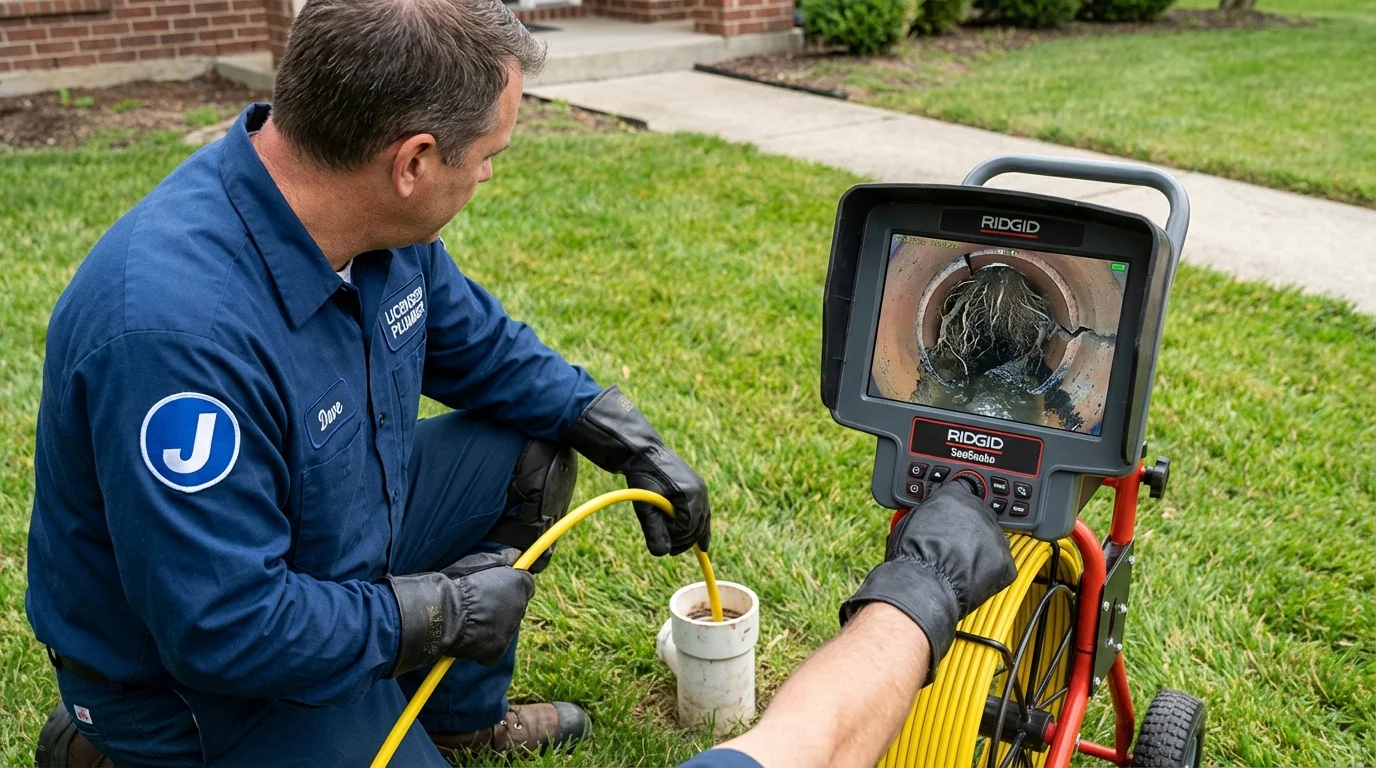 Sewer camera inspection being performed by Johns Plumbing LLC in South River